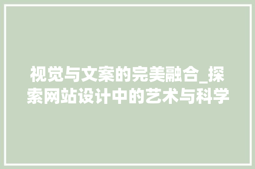 视觉与文案的完美融合_探索网站设计中的艺术与科学