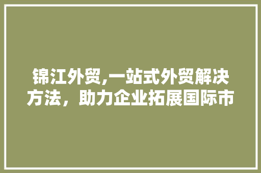 锦江外贸,一站式外贸解决方法，助力企业拓展国际市场