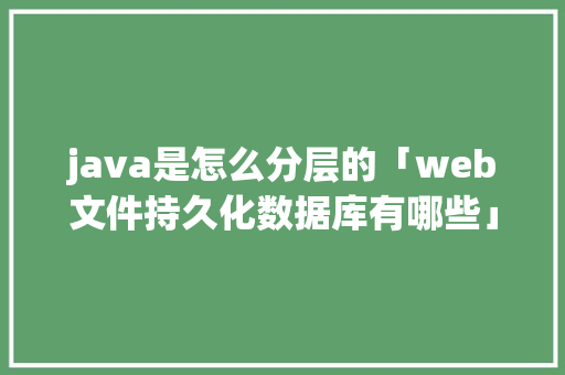 java是怎么分层的「web文件持久化数据库有哪些」