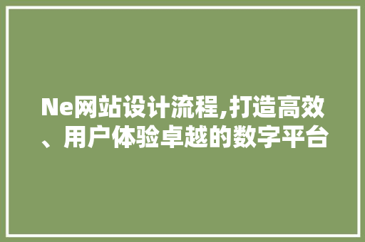 Ne网站设计流程,打造高效、用户体验卓越的数字平台 Ne网站设计流程,打造高效、用户体验卓越的数字平台 WordPress教程