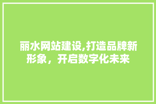 丽水网站建设,打造品牌新形象，开启数字化未来 丽水网站建设,打造品牌新形象，开启数字化未来 友链在线