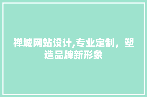禅城网站设计,专业定制，塑造品牌新形象