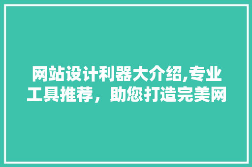网站设计利器大介绍,专业工具推荐，助您打造完美网站