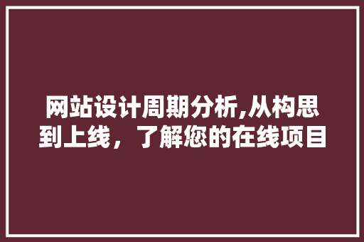 网站设计周期分析,从构思到上线，了解您的在线项目进展