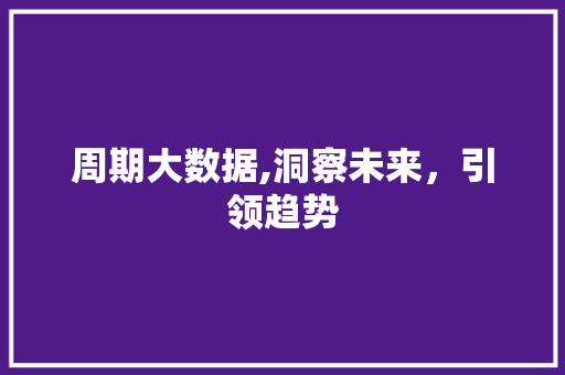 周期大数据,洞察未来，引领趋势