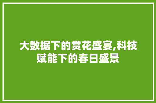 大数据下的赏花盛宴,科技赋能下的春日盛景 建站教程