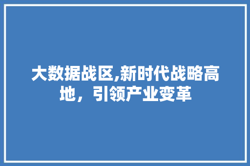 大数据战区,新时代战略高地，引领产业变革 WordPress教程
