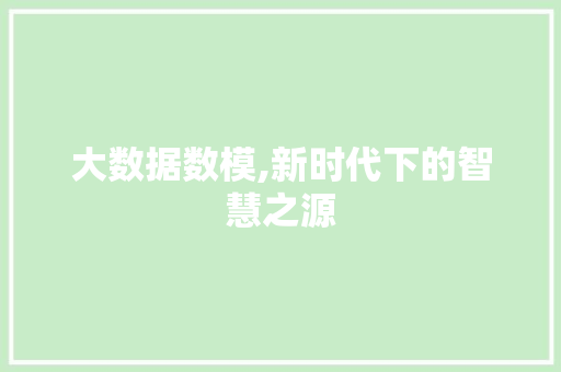 大数据数模,新时代下的智慧之源 WordPress教程
