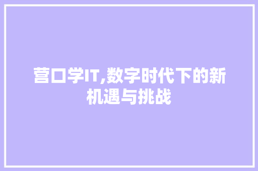 营口学IT,数字时代下的新机遇与挑战