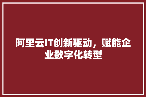 阿里云IT创新驱动，赋能企业数字化转型 建站教程