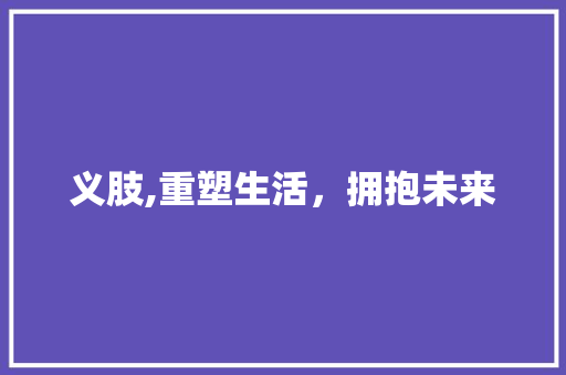 义肢,重塑生活，拥抱未来 友链在线