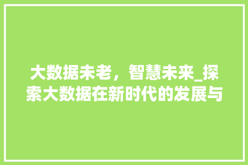 大数据未老，智慧未来_探索大数据在新时代的发展与挑战