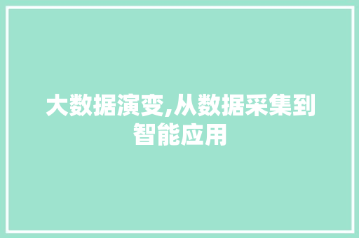 大数据演变,从数据采集到智能应用 WordPress教程