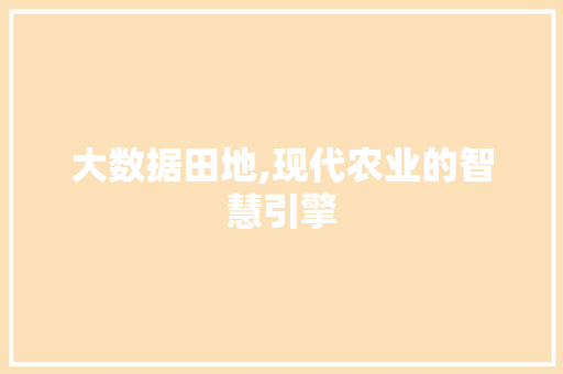 大数据田地,现代农业的智慧引擎