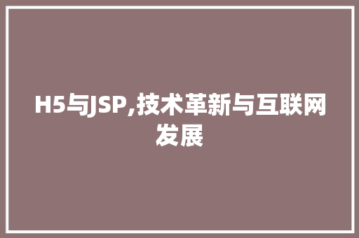 H5与JSP,技术革新与互联网发展