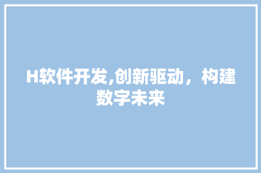 H软件开发,创新驱动，构建数字未来