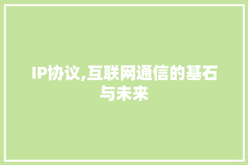 IP协议,互联网通信的基石与未来 SEO教程
