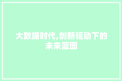 大数据时代,创新驱动下的未来蓝图