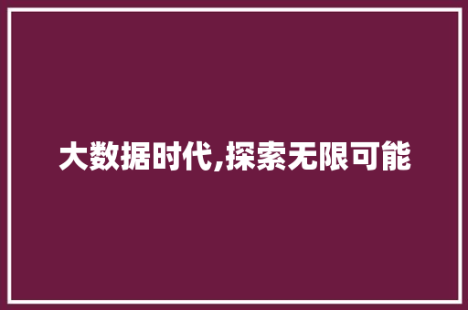 大数据时代,探索无限可能