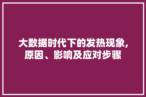 大数据时代下的发热现象,原因、影响及应对步骤