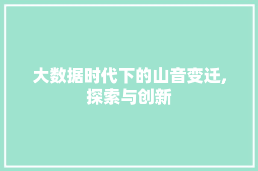 大数据时代下的山音变迁,探索与创新