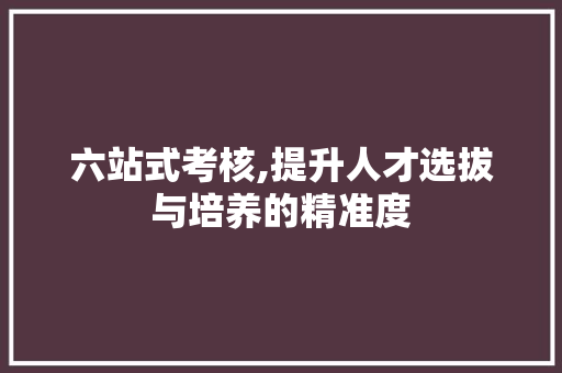 六站式考核,提升人才选拔与培养的精准度
