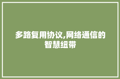 多路复用协议,网络通信的智慧纽带