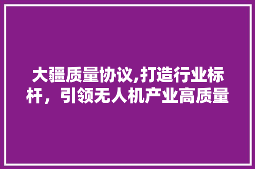 大疆质量协议,打造行业标杆，引领无人机产业高质量发展