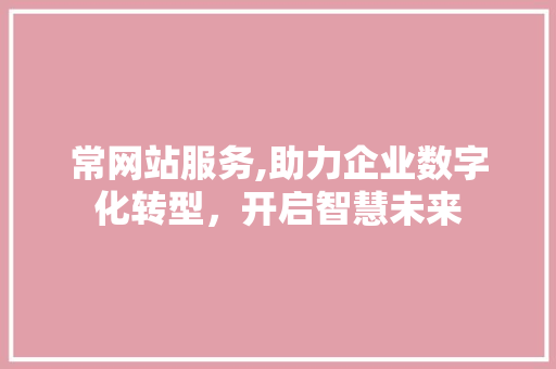 常网站服务,助力企业数字化转型，开启智慧未来 Web前端