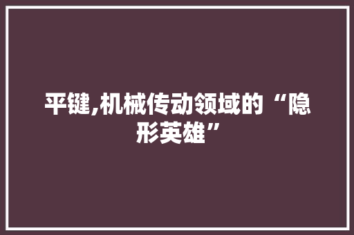 平键,机械传动领域的“隐形英雄” 友链在线