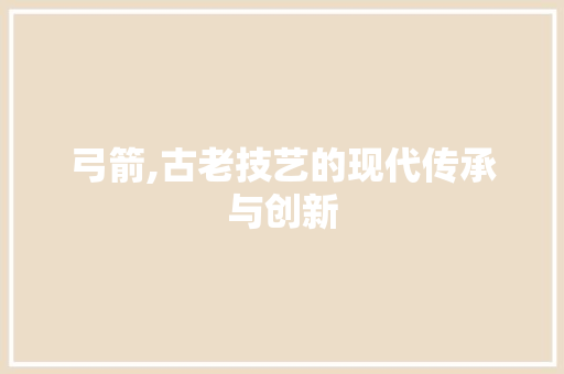 弓箭,古老技艺的现代传承与创新 WordPress教程