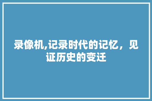 录像机,记录时代的记忆,见证历史的变迁 SEO教程 录像机,记录时代的记忆,见证历史的变迁 SEO教程