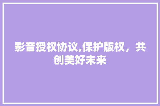影音授权协议,保护版权，共创美好未来