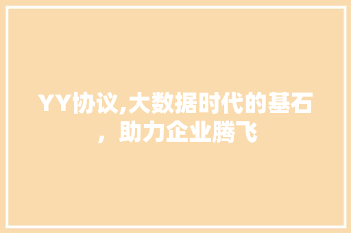 YY协议,大数据时代的基石，助力企业腾飞 建站教程