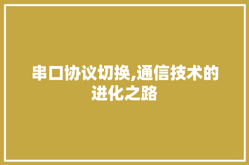 串口协议切换,通信技术的进化之路 建站教程