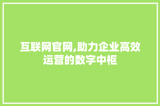 互联网官网,助力企业高效运营的数字中枢 友链在线
