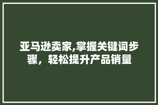 亚马逊卖家,掌握关键词步骤，轻松提升产品销量