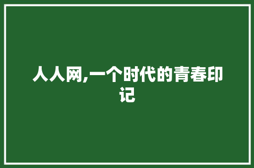 人人网,一个时代的青春印记 服务器/数据库