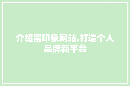 介绍留印象网站,打造个人品牌新平台 WordPress教程