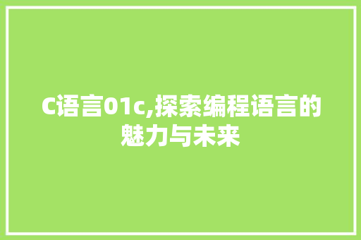 C语言01c,探索编程语言的魅力与未来 WordPress教程