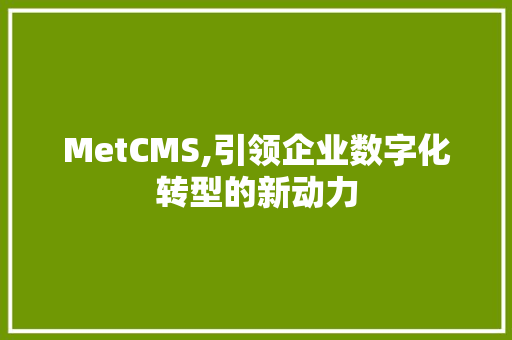 MetCMS,引领企业数字化转型的新动力