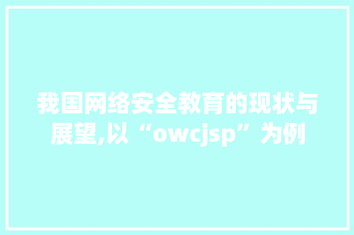 我国网络安全教育的现状与展望,以“owcjsp”为例