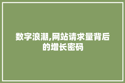 数字浪潮,网站请求量背后的增长密码