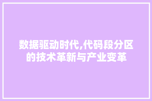 数据驱动时代,代码段分区的技术革新与产业变革
