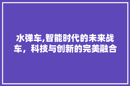水弹车,智能时代的未来战车，科技与创新的完美融合