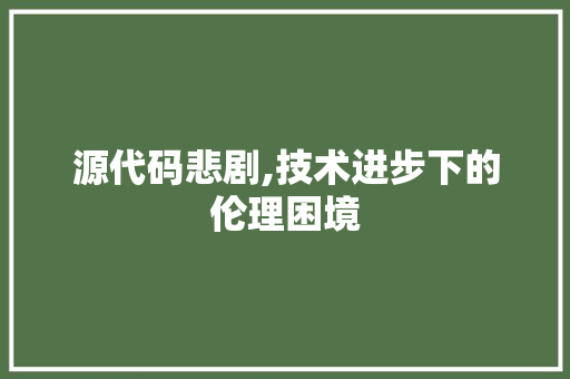 源代码悲剧,技术进步下的伦理困境
