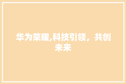 华为荣耀,科技引领，共创未来