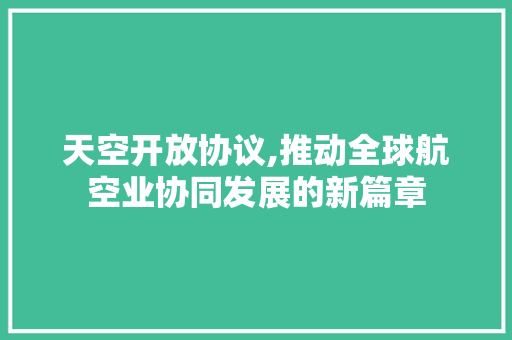 天空开放协议,推动全球航空业协同发展的新篇章
