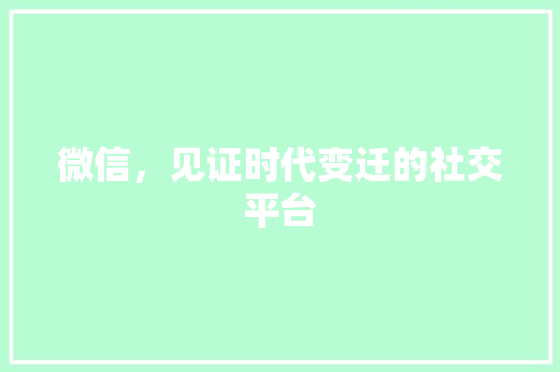 微信，见证时代变迁的社交平台