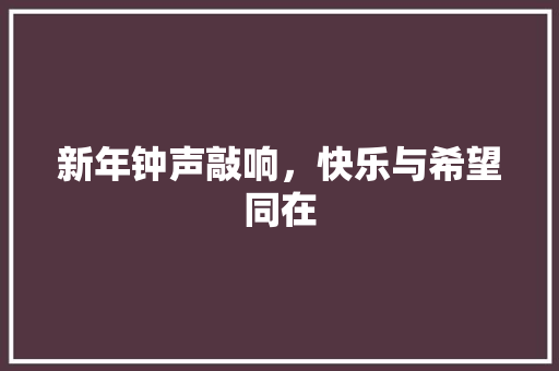 新年钟声敲响，快乐与希望同在